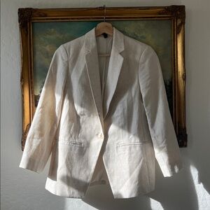 Express light beige linen blend blazer XS